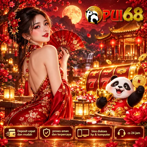 Ilustrasi PUI68 bertema merah dan emas